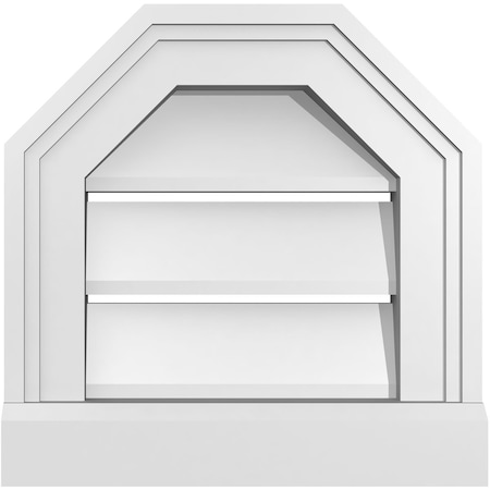 Ekena Millwork Octagonal Top Surface Mount PVC Gable Vent w/ 2"W x 2"P Brickmould Sill Frame, 12"W x 12"H GVPOT12X1203SF